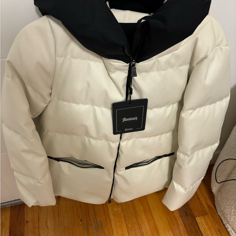 Herno down windbreaker jacket with hood and inside pockets